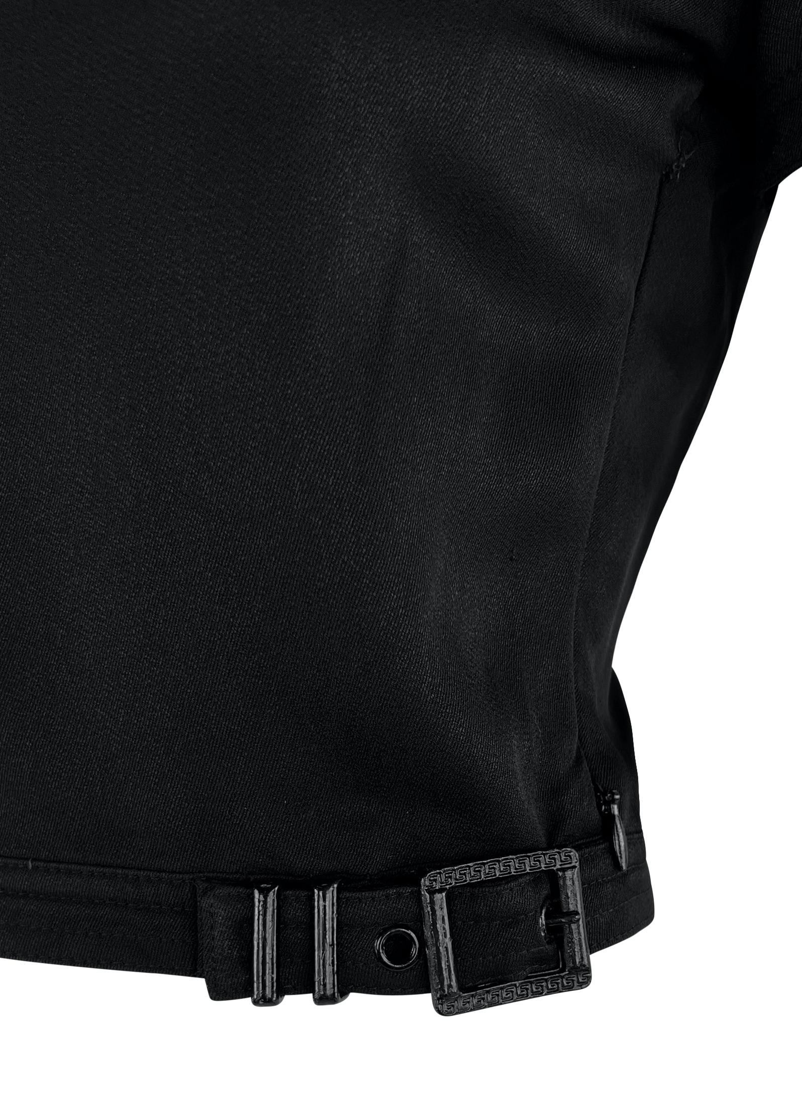S/S 1996 Gianni Versace Black Buckle Collared Crop-Top In Good Condition In West Hollywood, CA