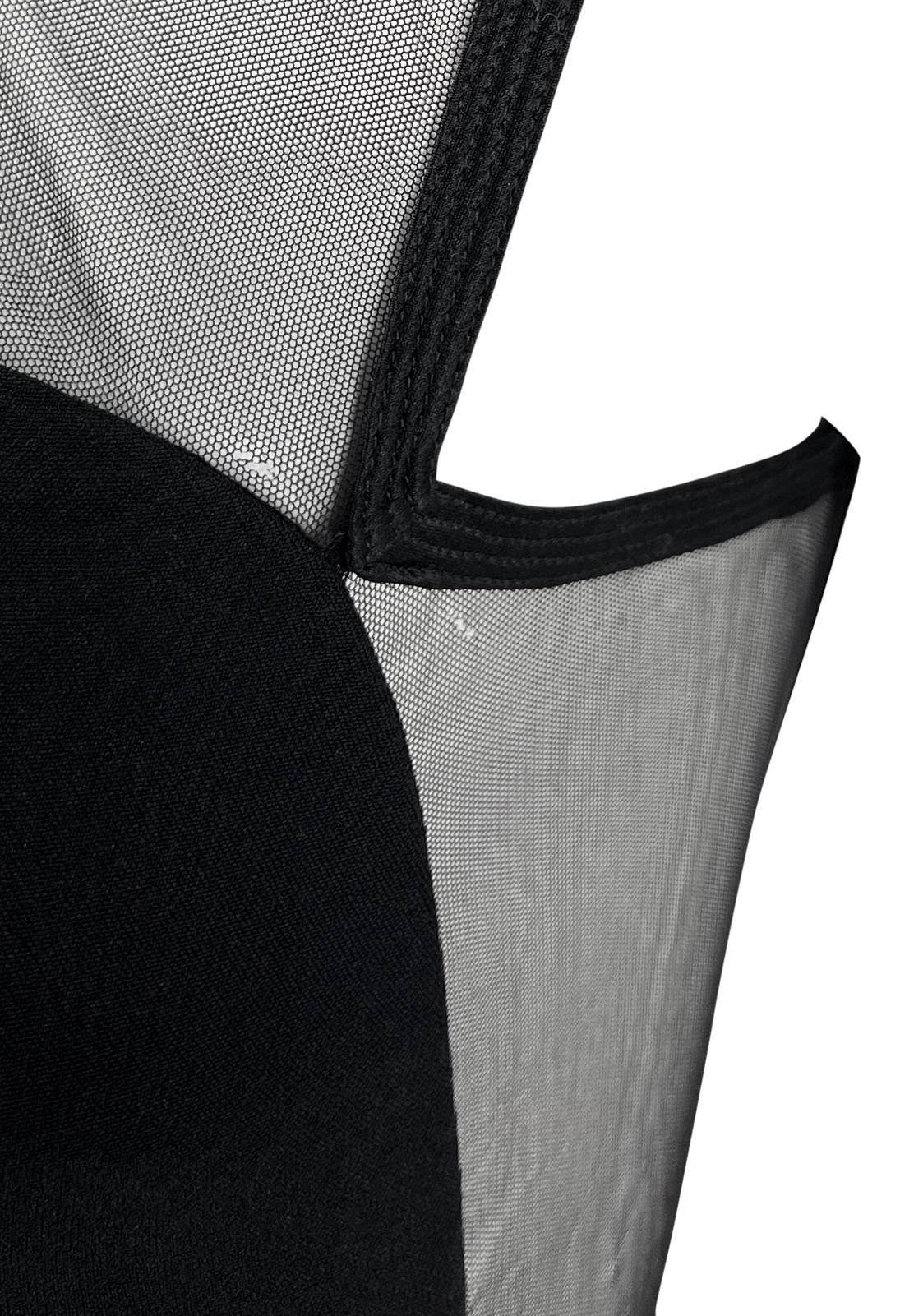 S/S 1996 Gianni Versace Vestido bodycon de malla sin mangas con paneles transparentes negro en venta 2
