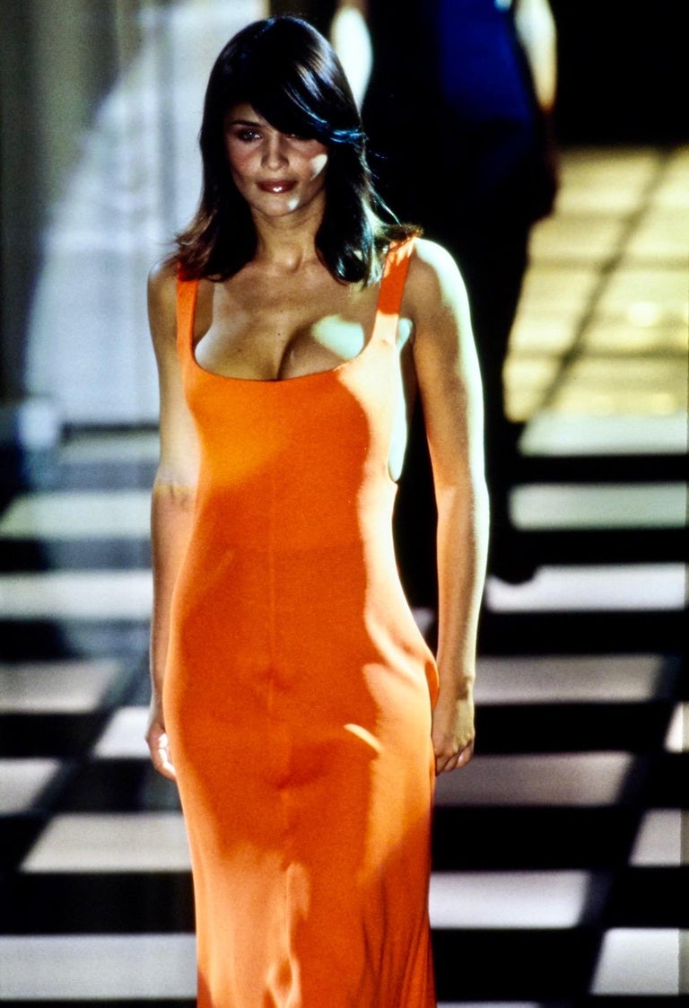 orange versace dress Gianni Versace Orange Cotton blend dress Moore Vintage Archive