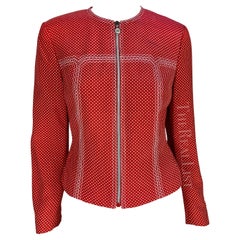 S/S 1996 Gianni Versace Red Polka Dot Zip Up Jacket