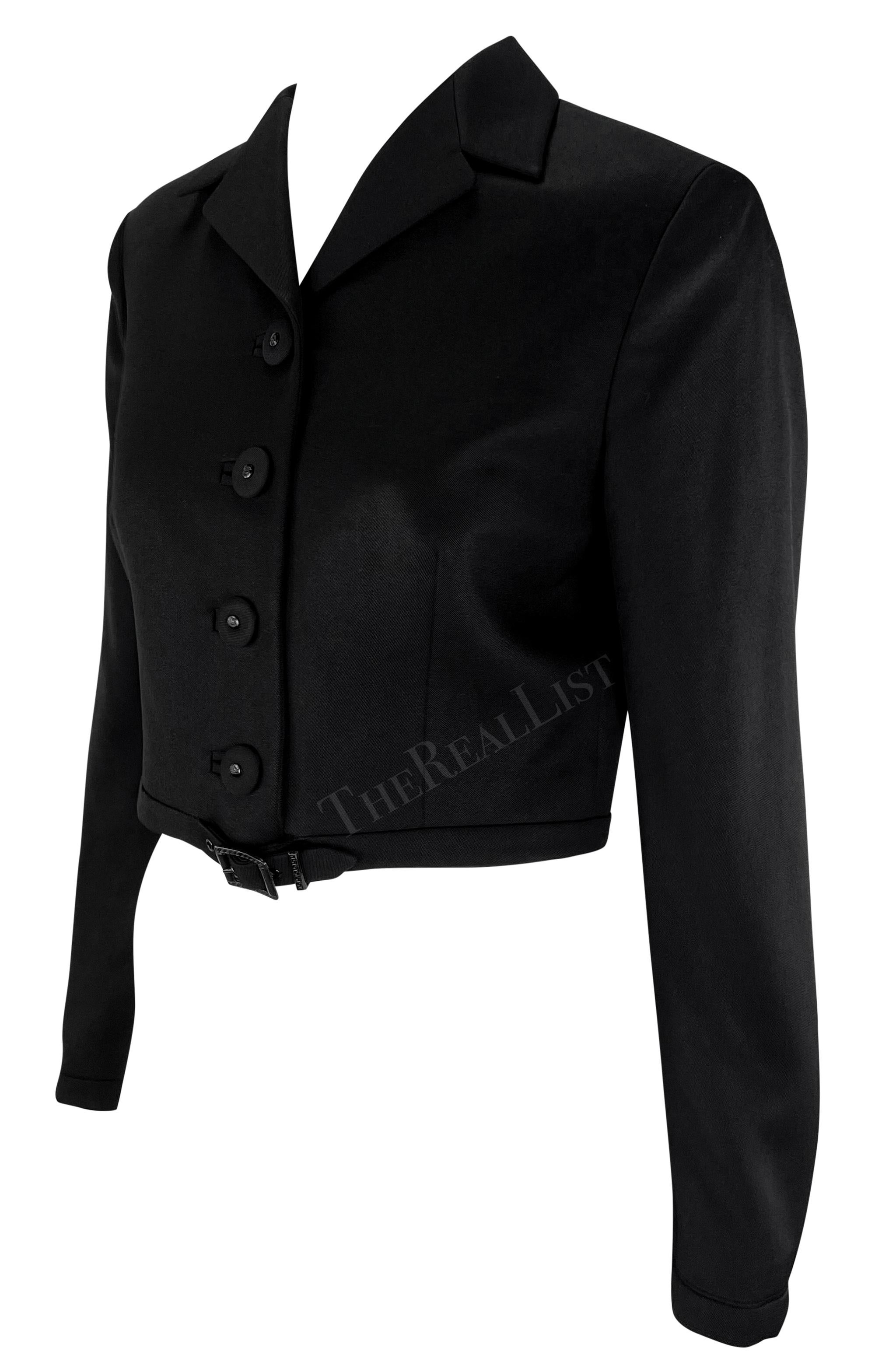 De las mujeres S/S 1996 Gianni Versace Pasarela Chaqueta blazer con cinturón y botones de Medusa recortada en venta