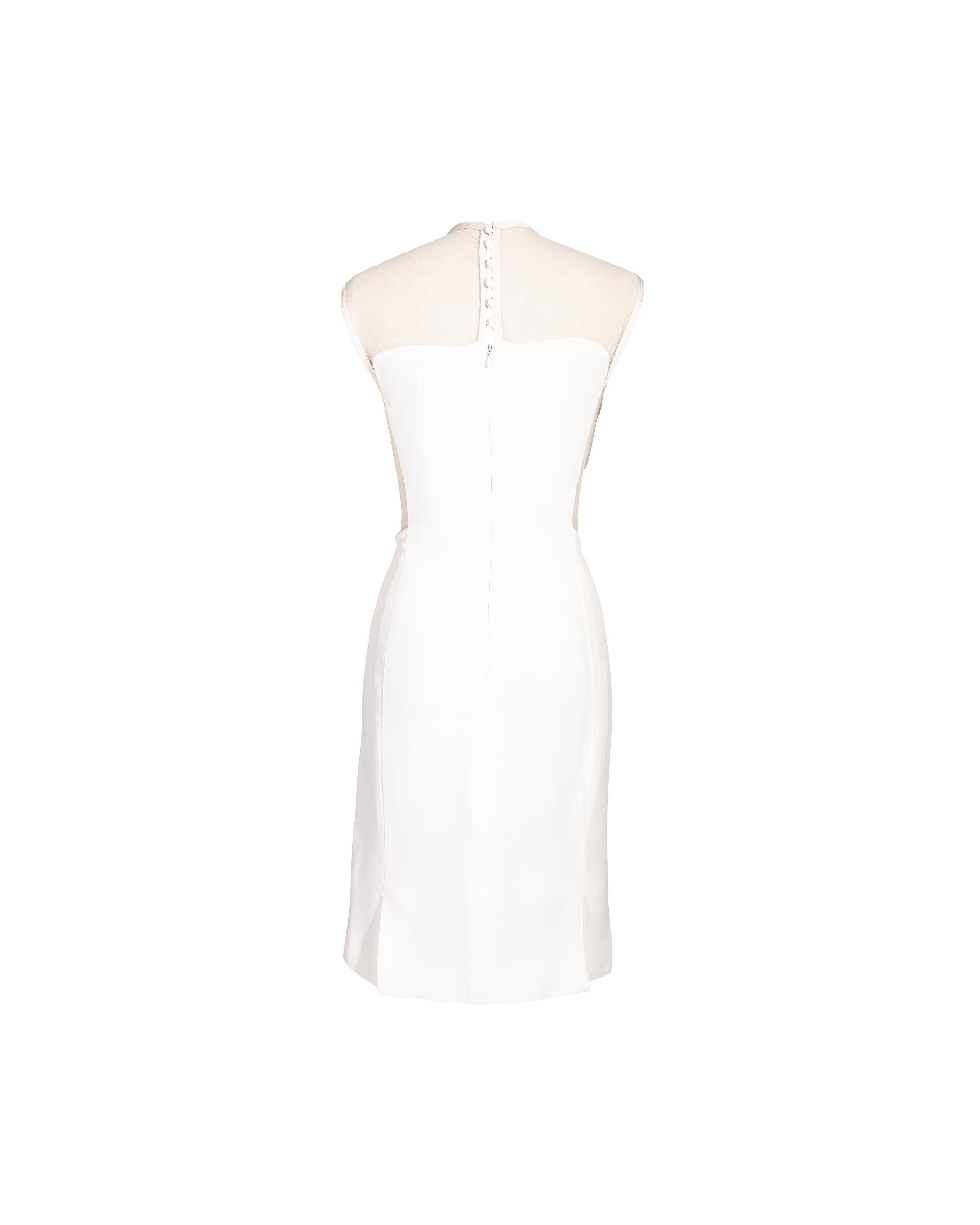 S/S 1996 Gianni Versace White Mesh Mini Dress 1