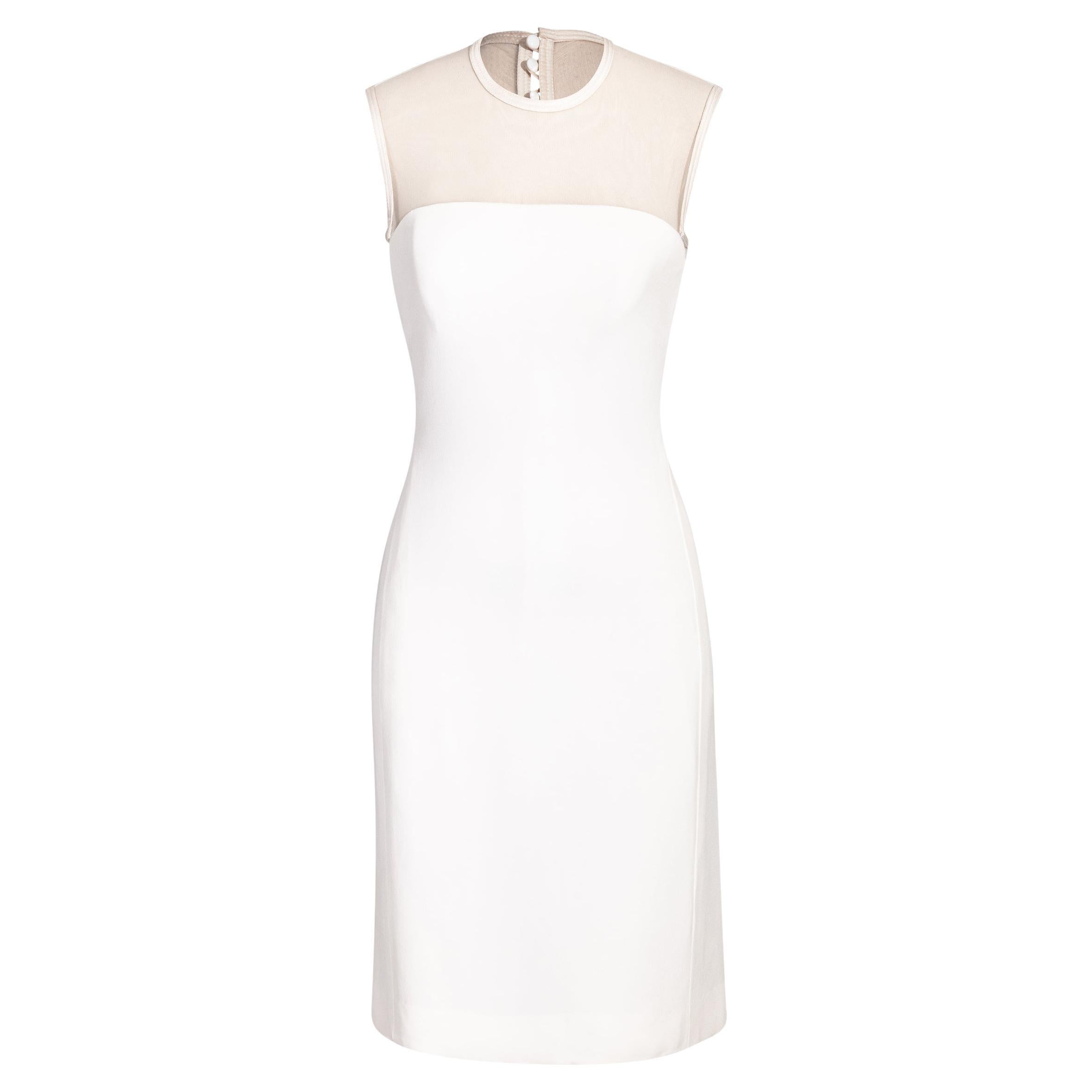 S/S 1996 Gianni Versace White Mesh Mini Dress