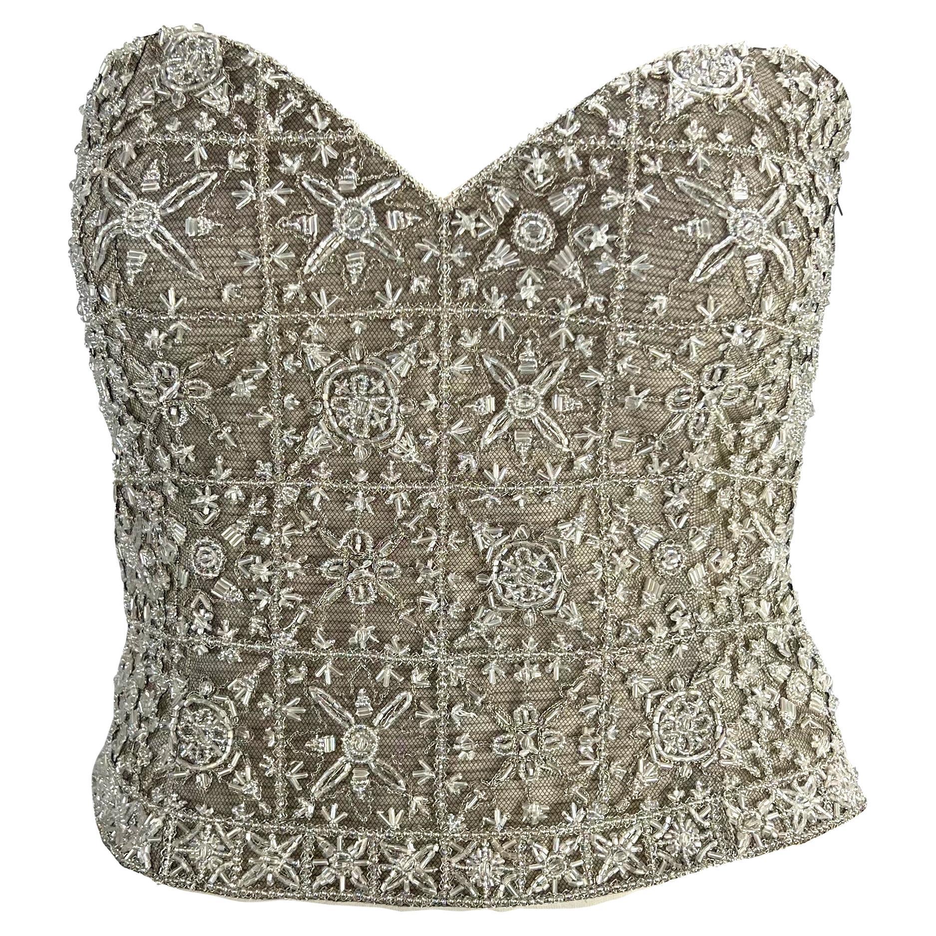 Silver sparkly corset bustier on sale