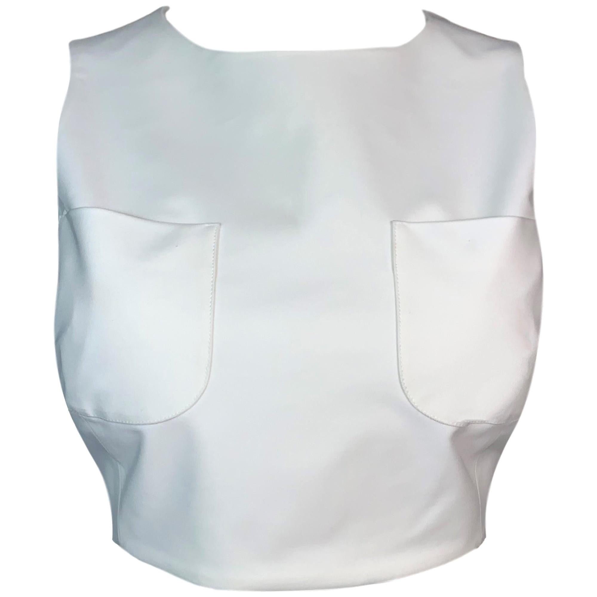 S/S 1996 Gucci by Tom Ford 60's MOD Style White Crop Top