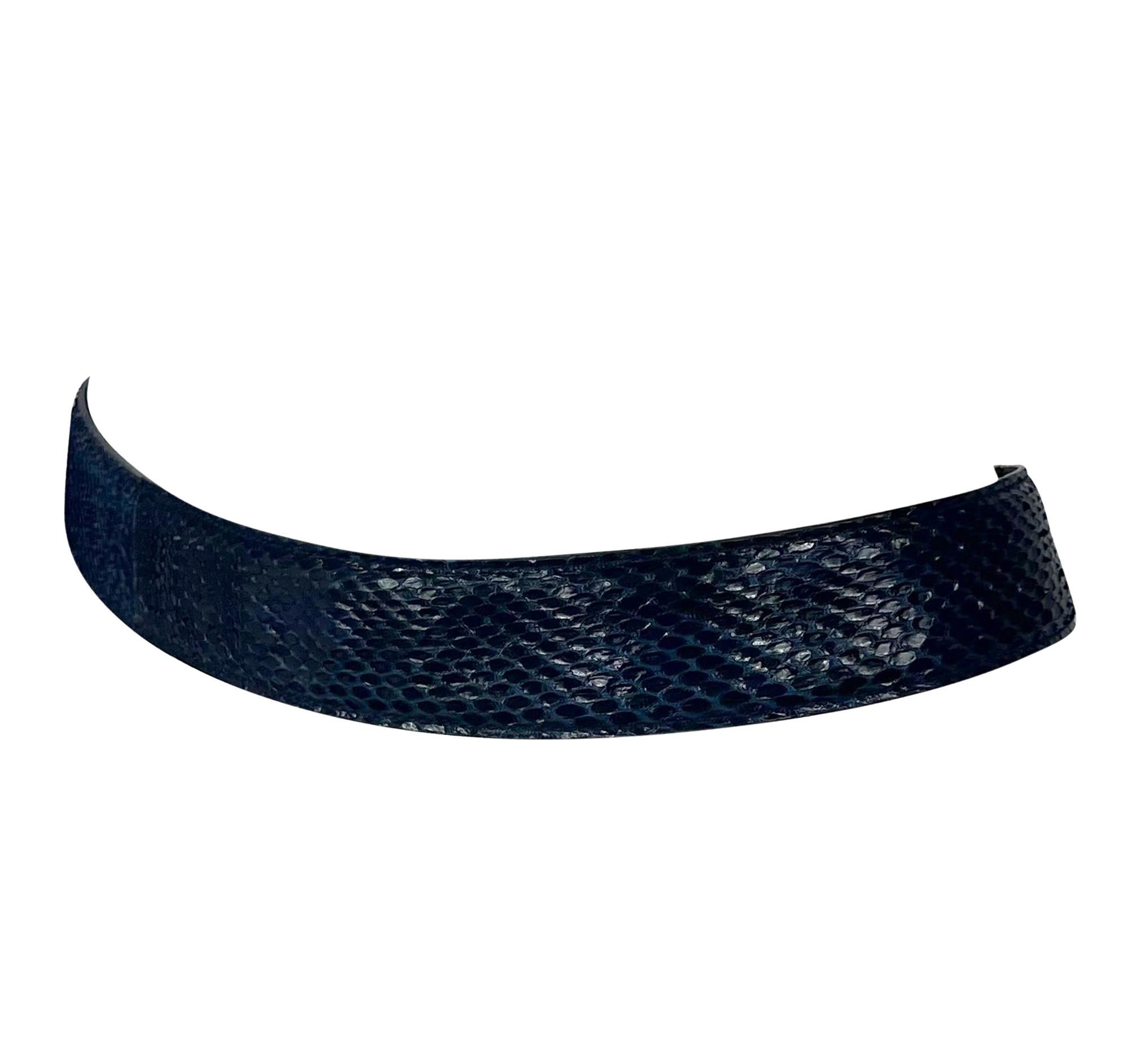 S/S 1996 Gucci by Tom Ford Ad Blue Genuine Python G Circle Buckle Belt For Sale 4