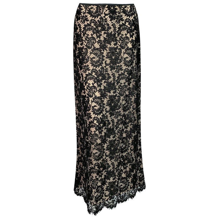 S/S 1996 Gucci by Tom Ford Black Lace Long Skirt at 1stDibs