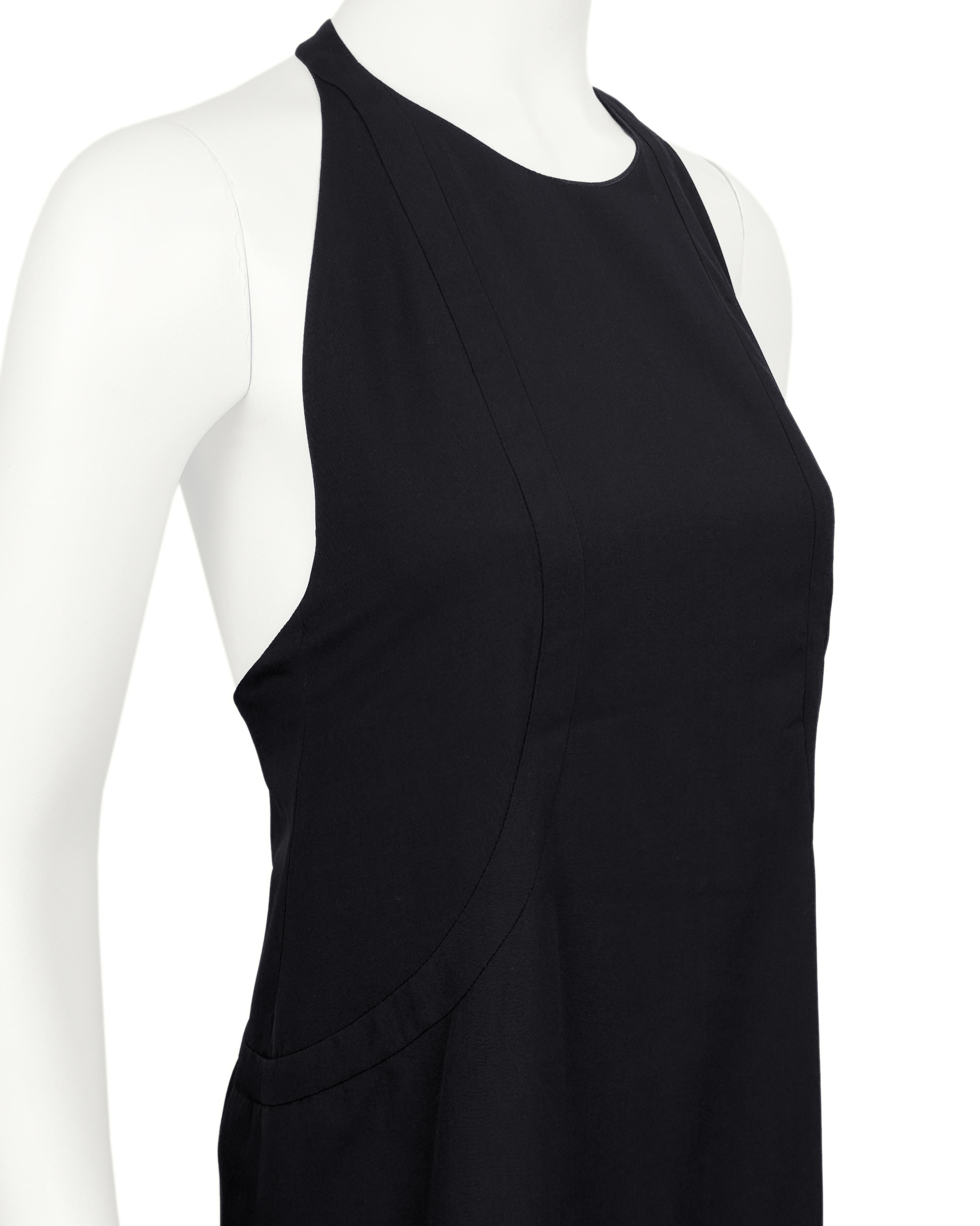 De las mujeres S/S 1996 Gucci by Tom Ford Pequeño Vestido Negro con Cadena de Metal Negro en venta