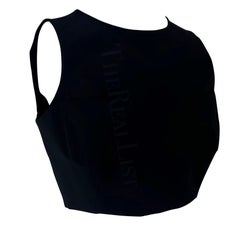 S/S 1996 Gucci by Tom Ford Black Silk Crop Top Two Front Pockets