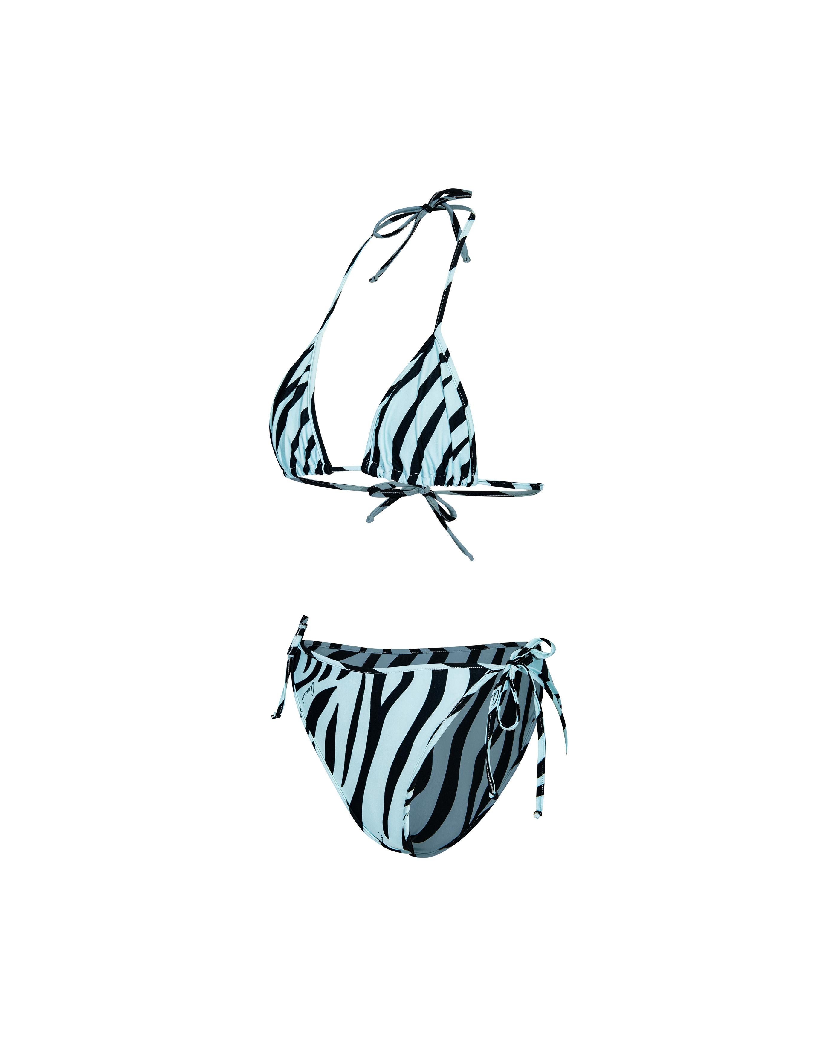 S/S 1996 Gucci by Tom Ford Blue and Black Zebra Print String Bikini In Excellent Condition In North Hollywood, CA