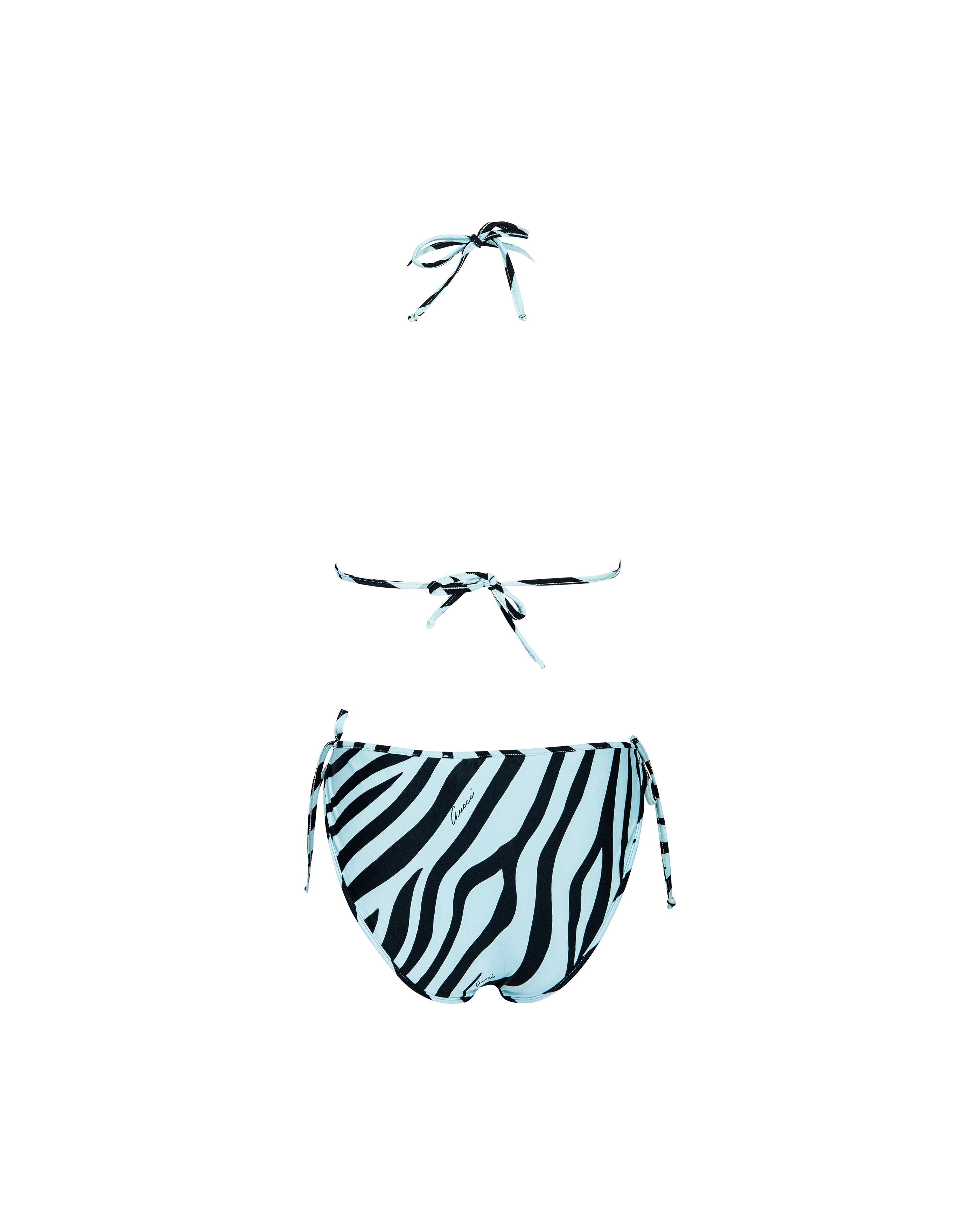 F/S 1996 Gucci by Tom Ford Blauer und schwarzer Bikini mit Zebradruck und String im Angebot 1