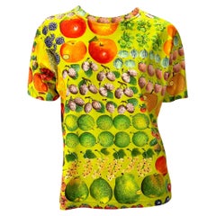 S/S 1996 Gucci by Tom Ford Fruit Print Botanic Green Cotton T-Shirt