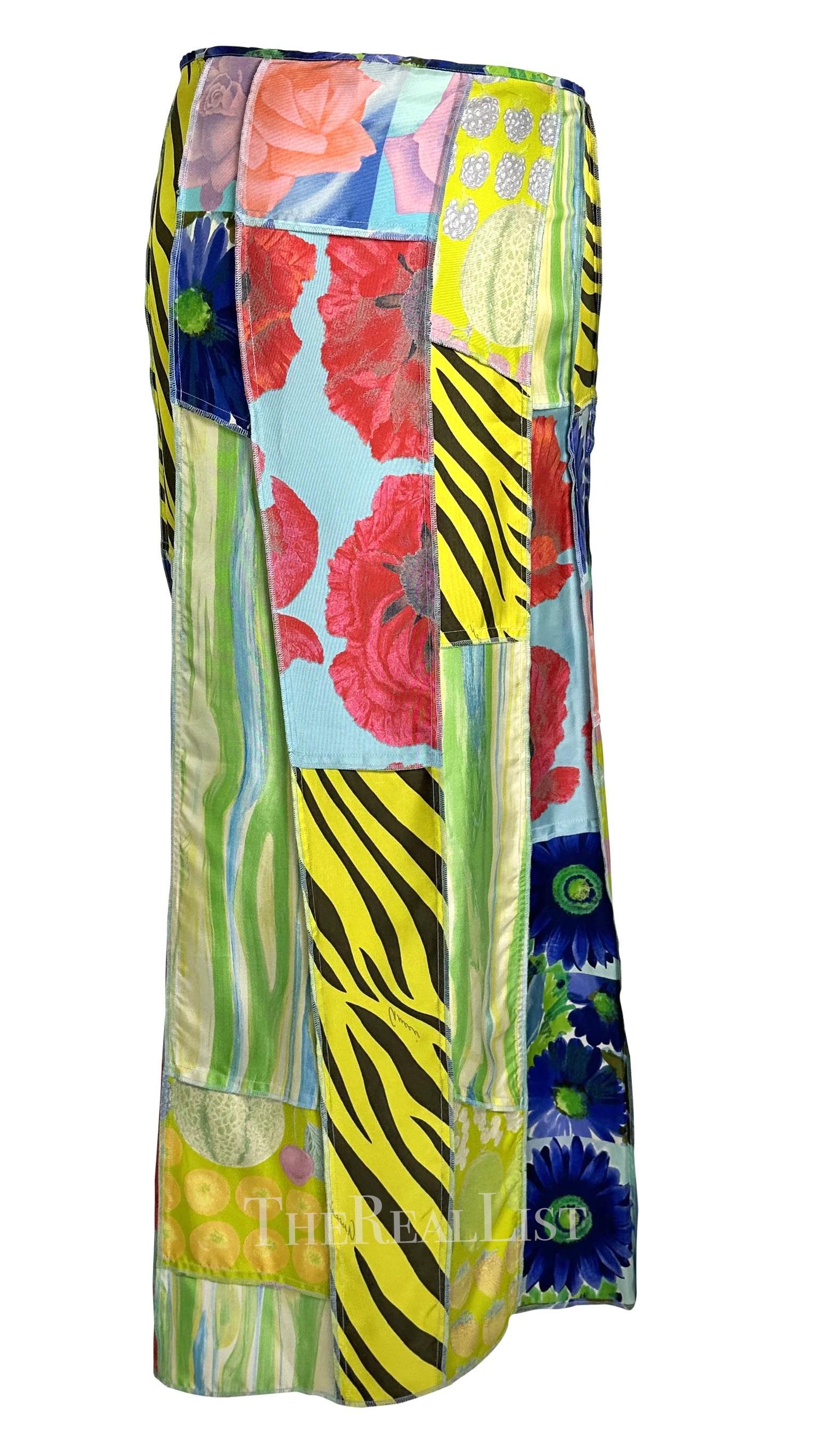 Jupe longue fendue de défilé Gucci by Tom Ford en soie patchwork multicolore, P/E 1996 en vente 5