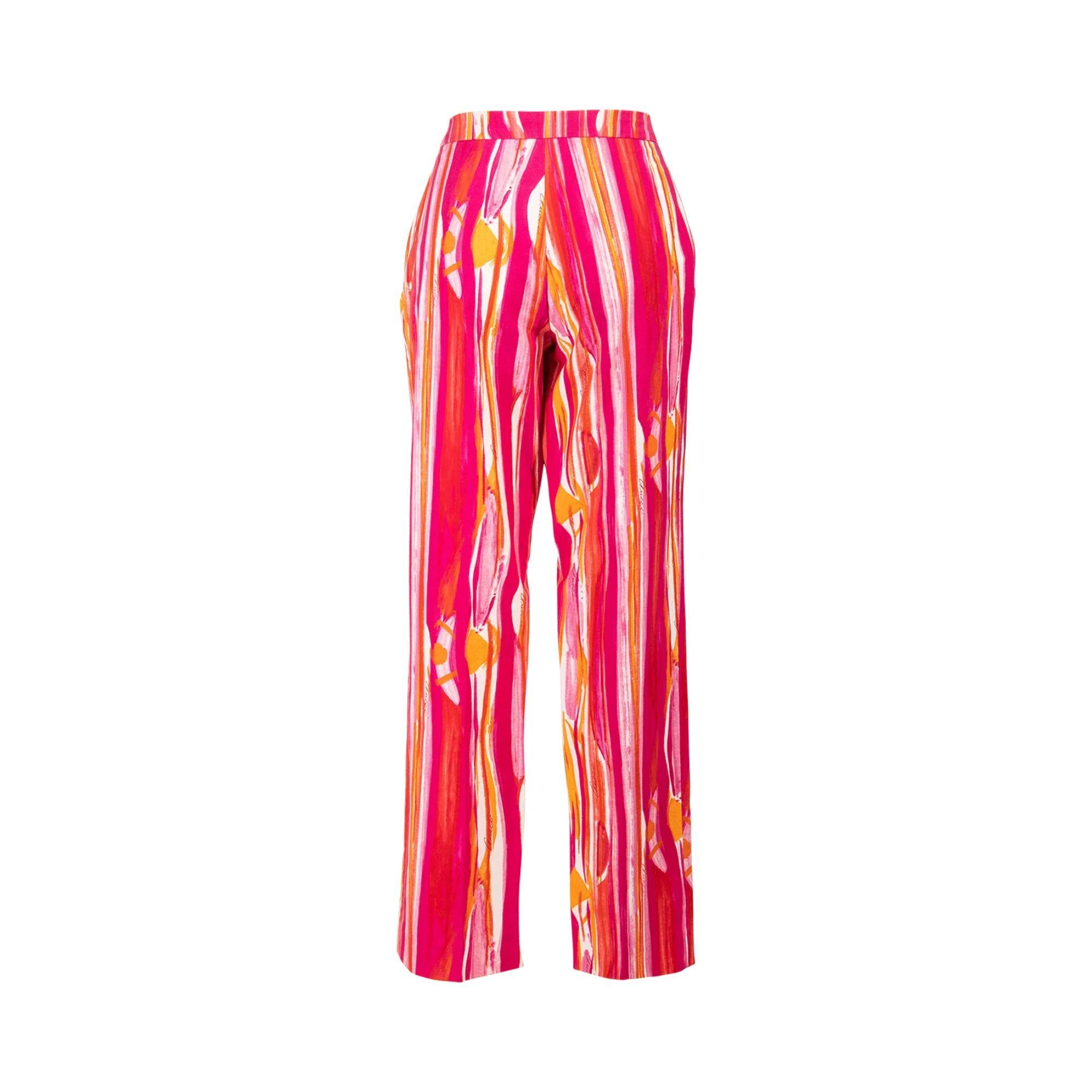 Women's S/S 1996 Gucci by Tom Ford Pink Pattern Trouser For Sale