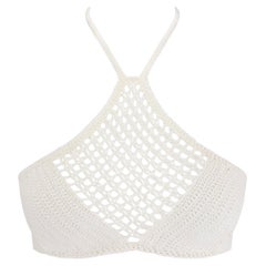 S/S 1996 Gucci by Tom Ford Runway White Crochet Crop Top
