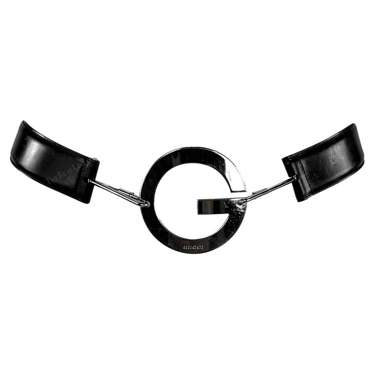 Vintage Tom Ford Gucci Black Leather Belt with Silver G Logo Buckle 80 Gucci Calfskin G Logo Belt 80 32 Black 1875727 – FASHIONPHILE main image 3