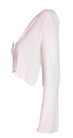S/S 1996 Gucci by Tom Ford White Plunging L/S Crop Top