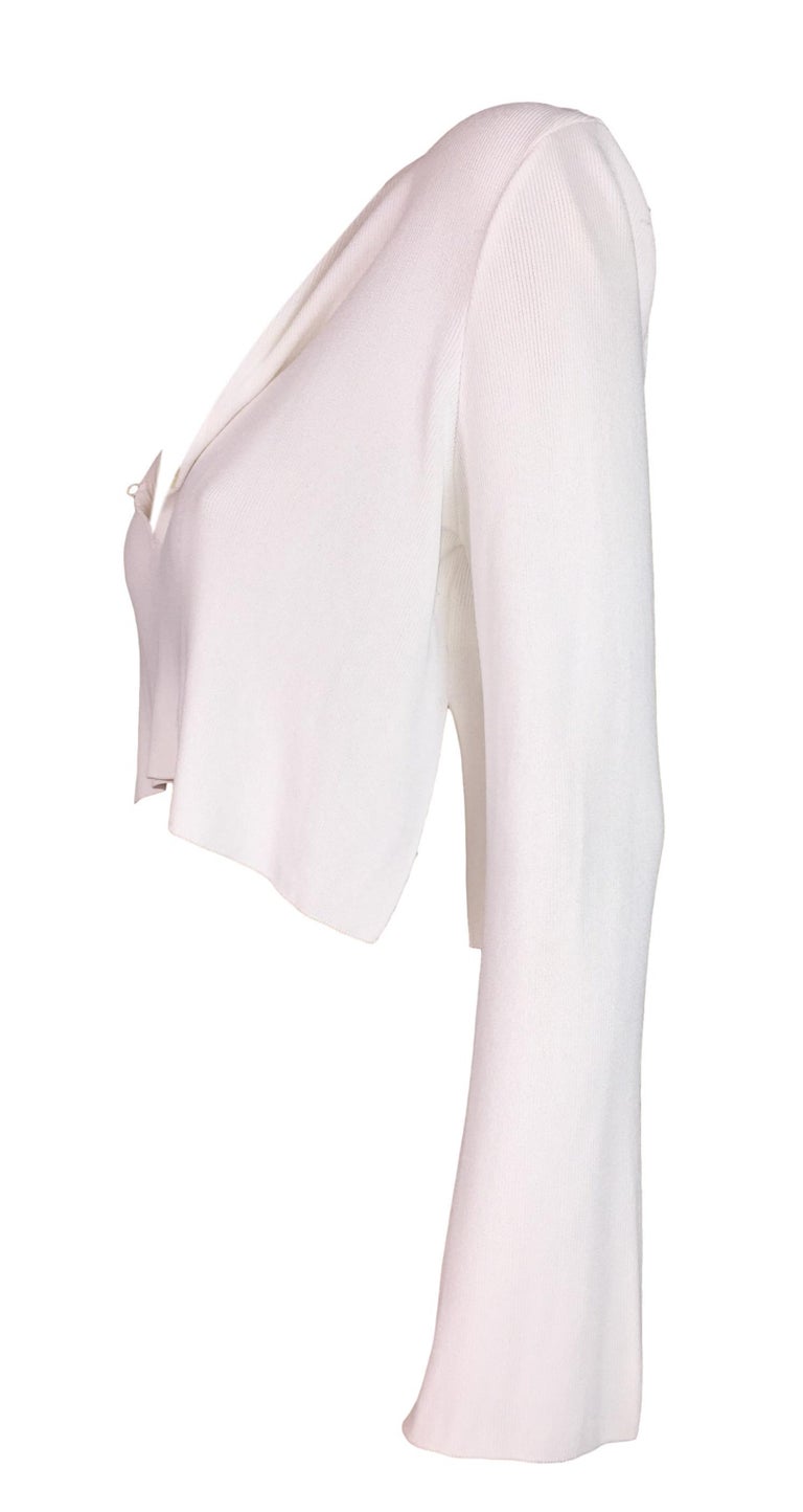 S/S 1996 Gucci by Tom Ford White Plunging L/S Crop Top at 1stDibs ...