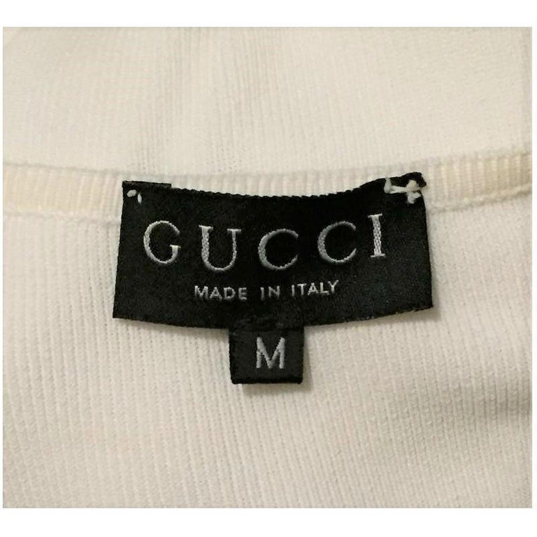 S/S 1996 Gucci by Tom Ford White Plunging L/S Crop Top at 1stDibs ...
