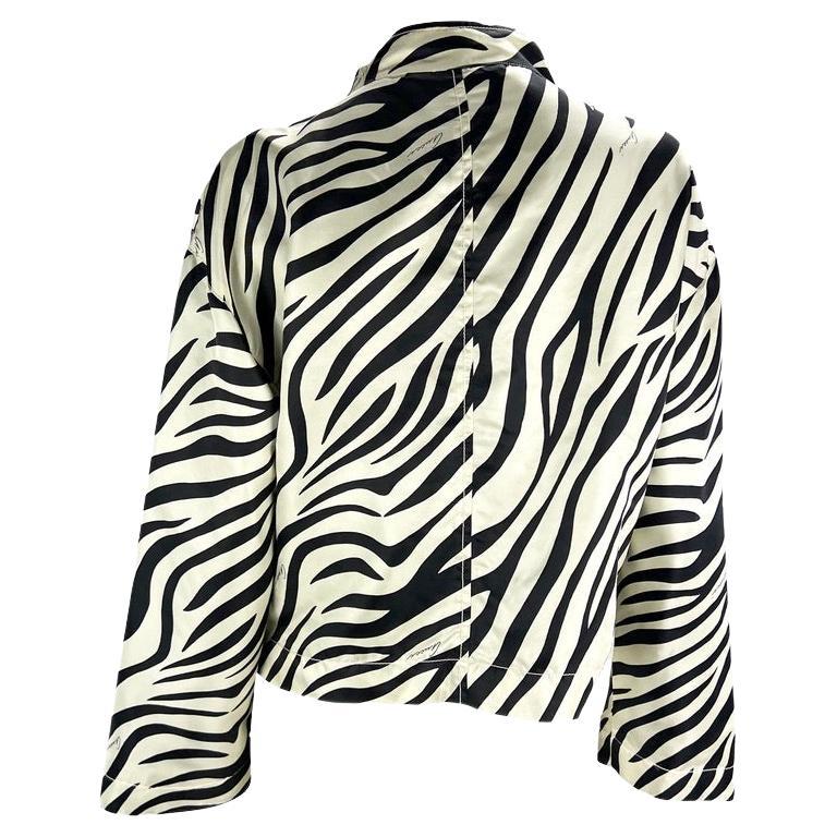 F/S 1996 Gucci by Tom Ford Zebradruck Zip Wind Breaker Jacke mit Reißverschluss Damen im Angebot