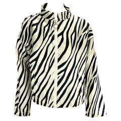 Retro S/S 1996 Gucci by Tom Ford Zebra Print Zip Wind Breaker Jacket