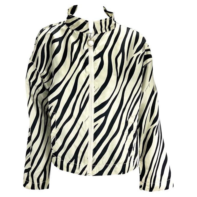 S/S 1996 Gucci by Tom Ford Zebra Print Zip Wind Breaker Jacket For