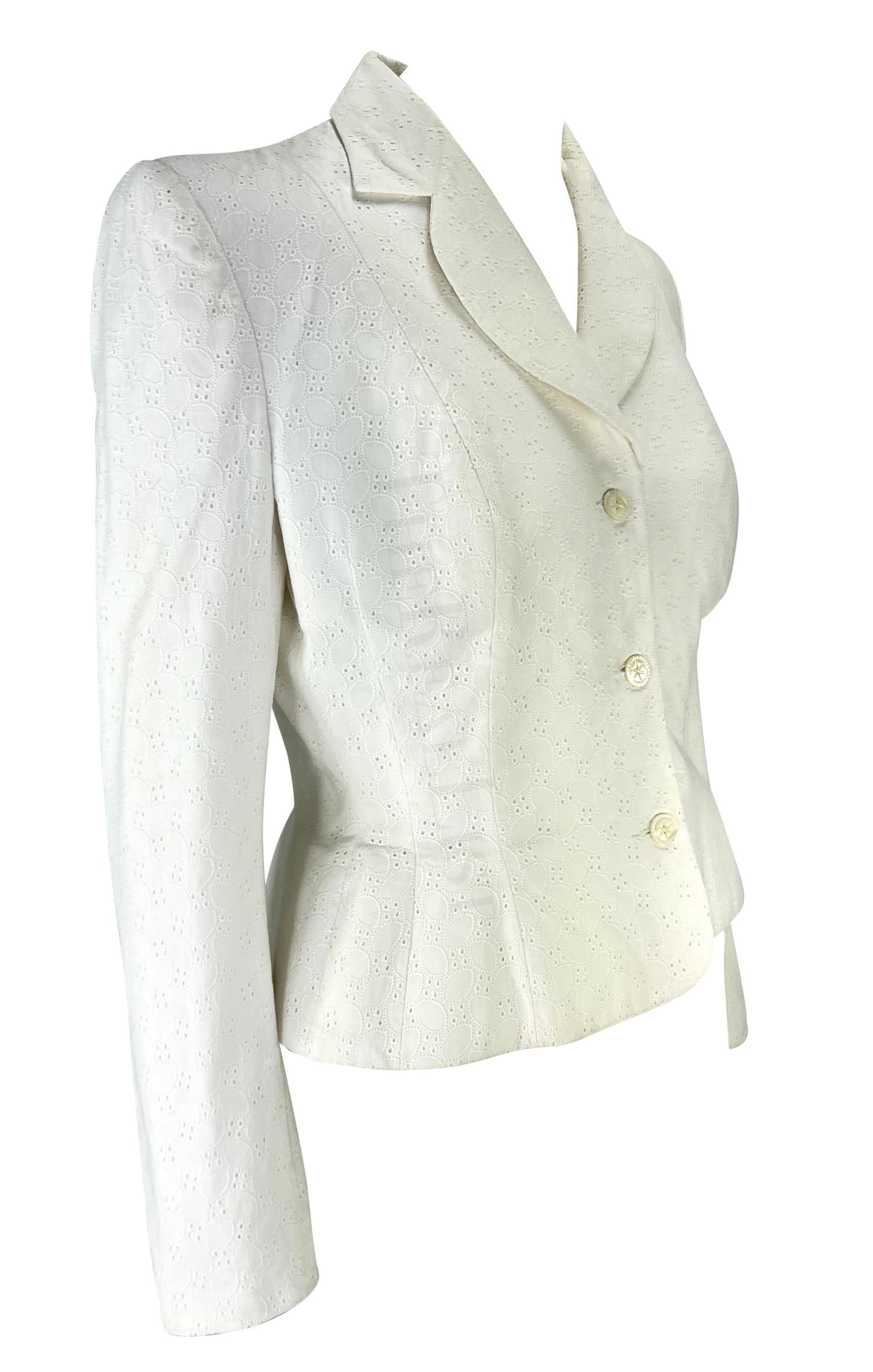 F/S 1996 John Galliano Paris Broderie Anglaise Ballett-Blazer mit Schößchen (Grau) im Angebot