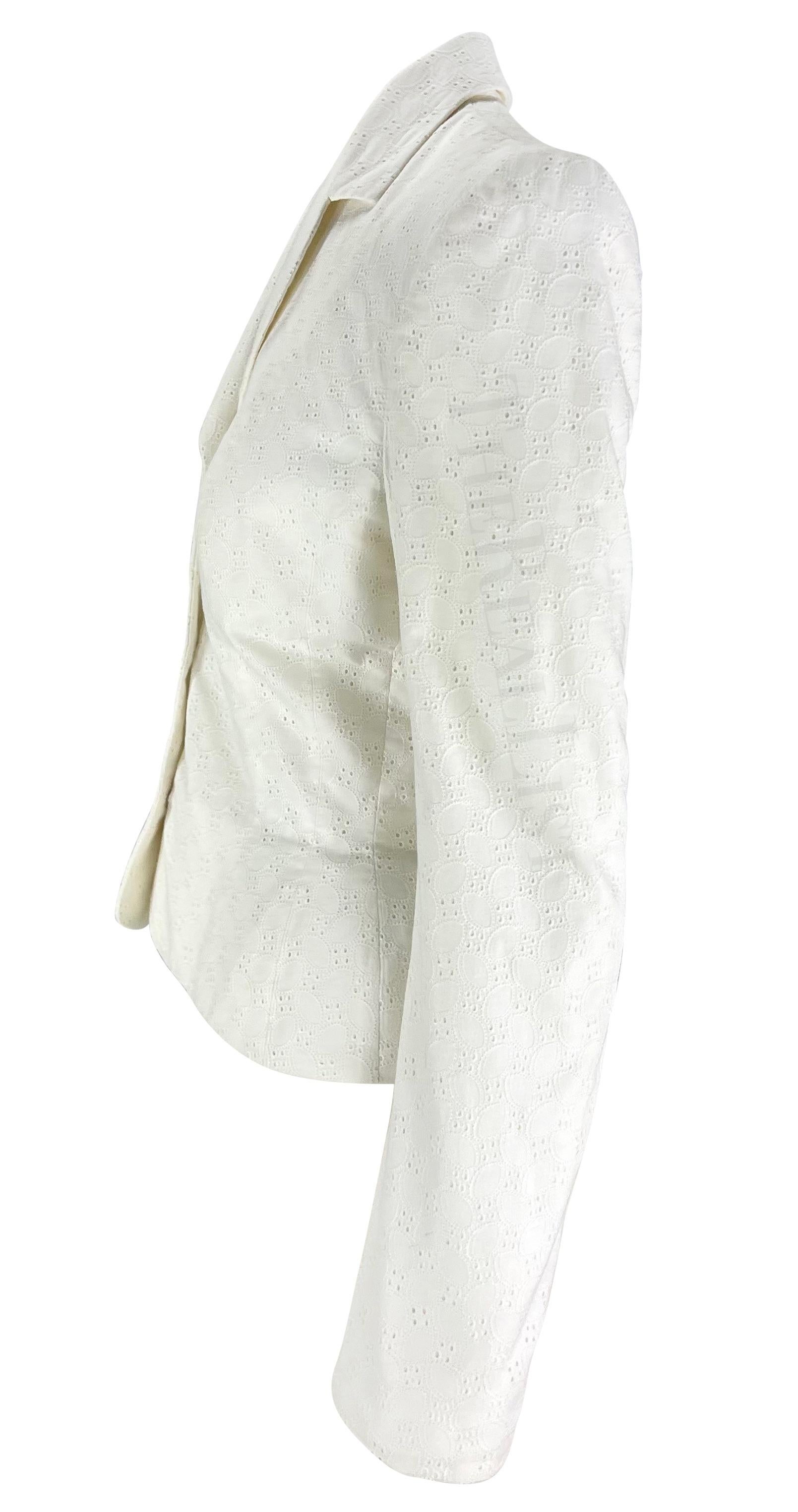 Women's S/S 1996 John Galliano Paris Broderie Anglaise Ballet Peplum White Jacket Blazer For Sale