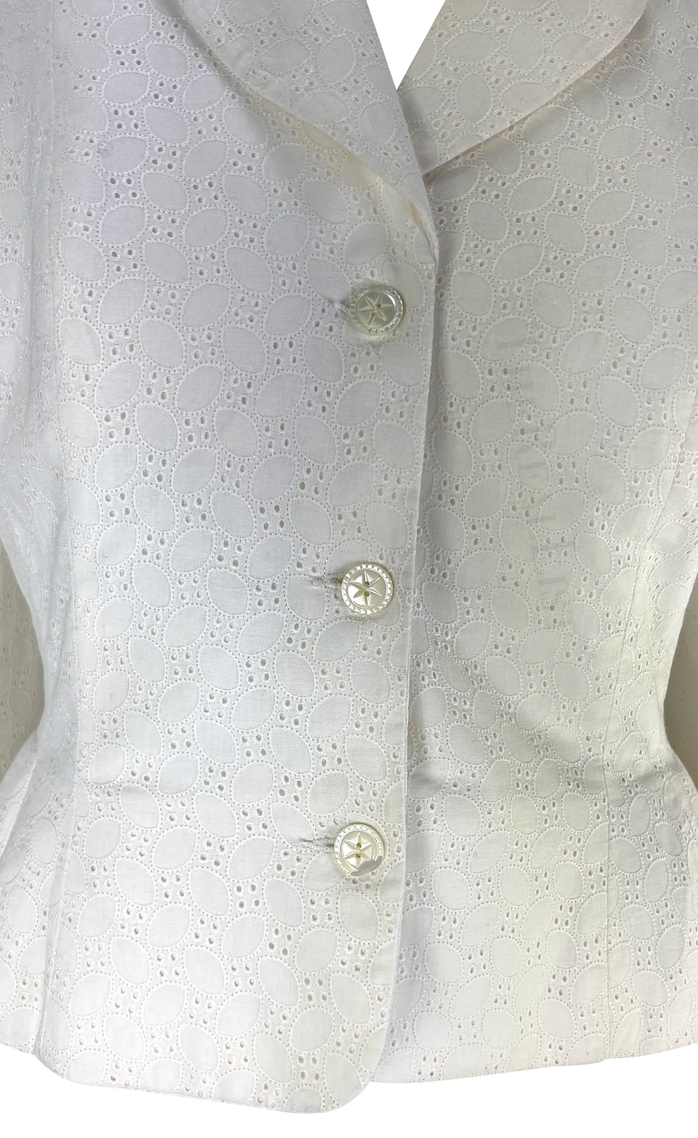 F/S 1996 John Galliano Paris Broderie Anglaise Ballett-Blazer mit Schößchen im Zustand „Hervorragend“ im Angebot in West Hollywood, CA