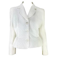 John Galliano - Blazer de ballet blanc péplum, Broderie Anglaise, Paris, P/E 1996