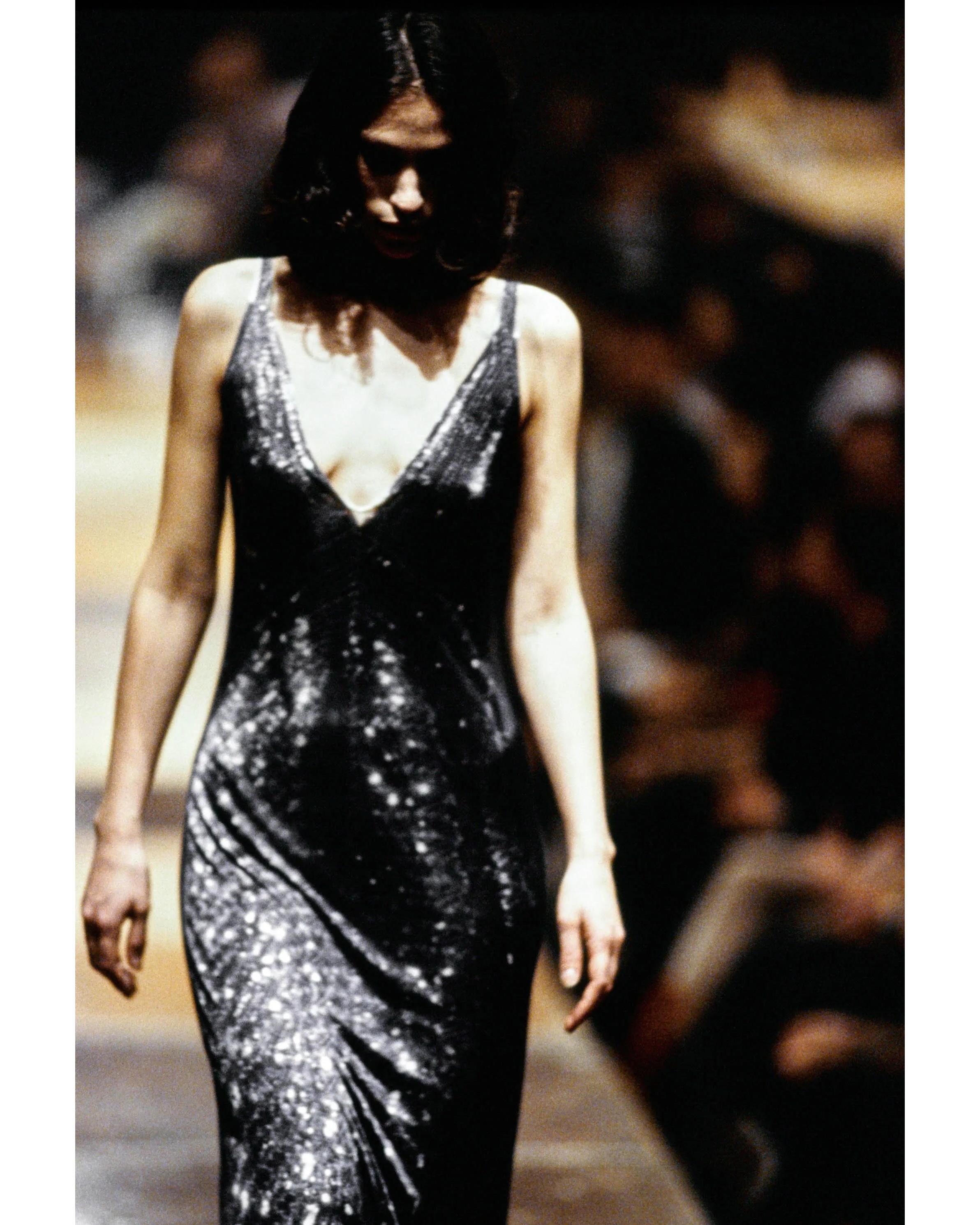 S/S 1996 Maison Martin Margiela Sequin Print Trompe L'Oeil Maxi Dress 4