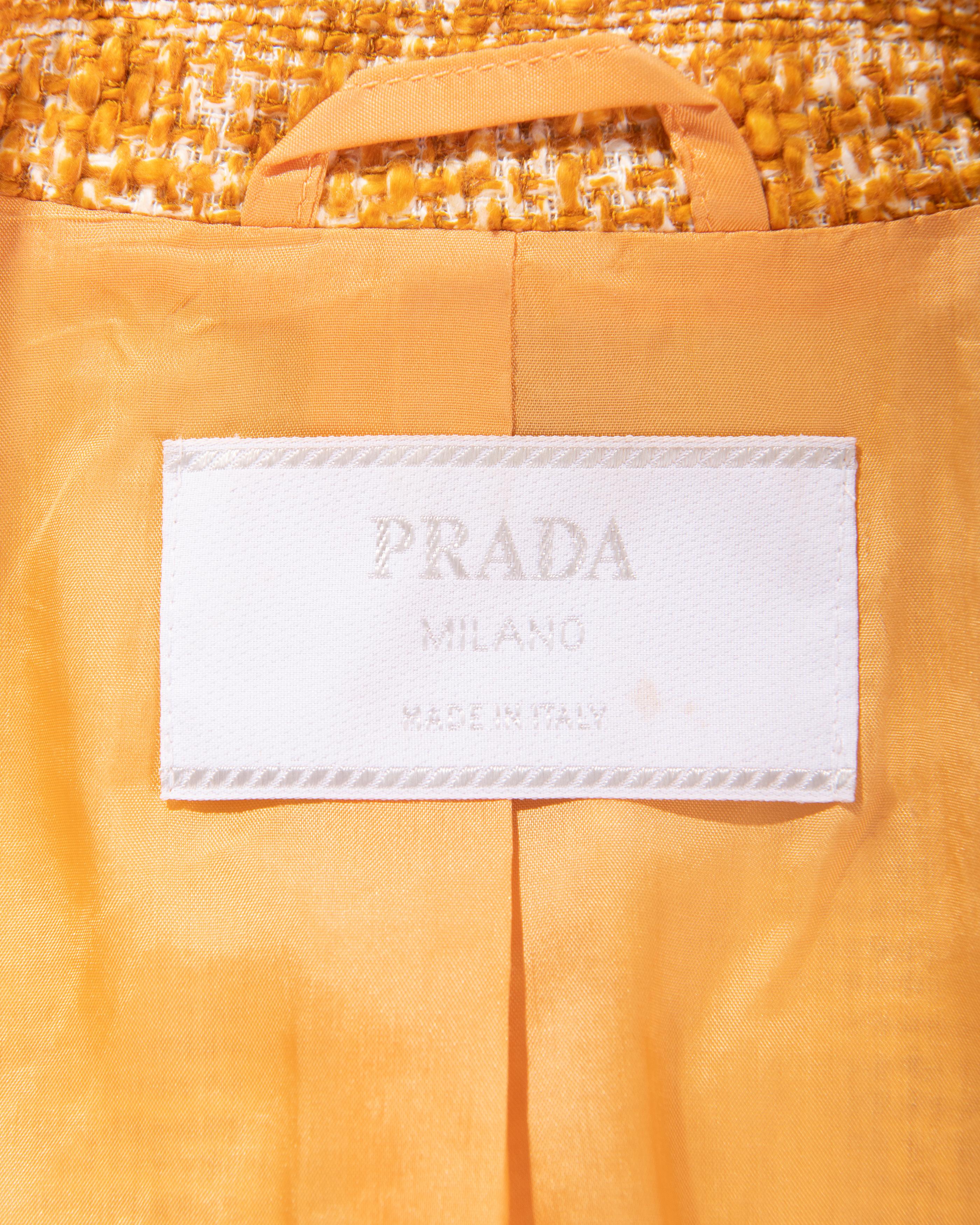 S/S 1996 Prada by Miuccia Prada Orange Tweed Skirt Set 11