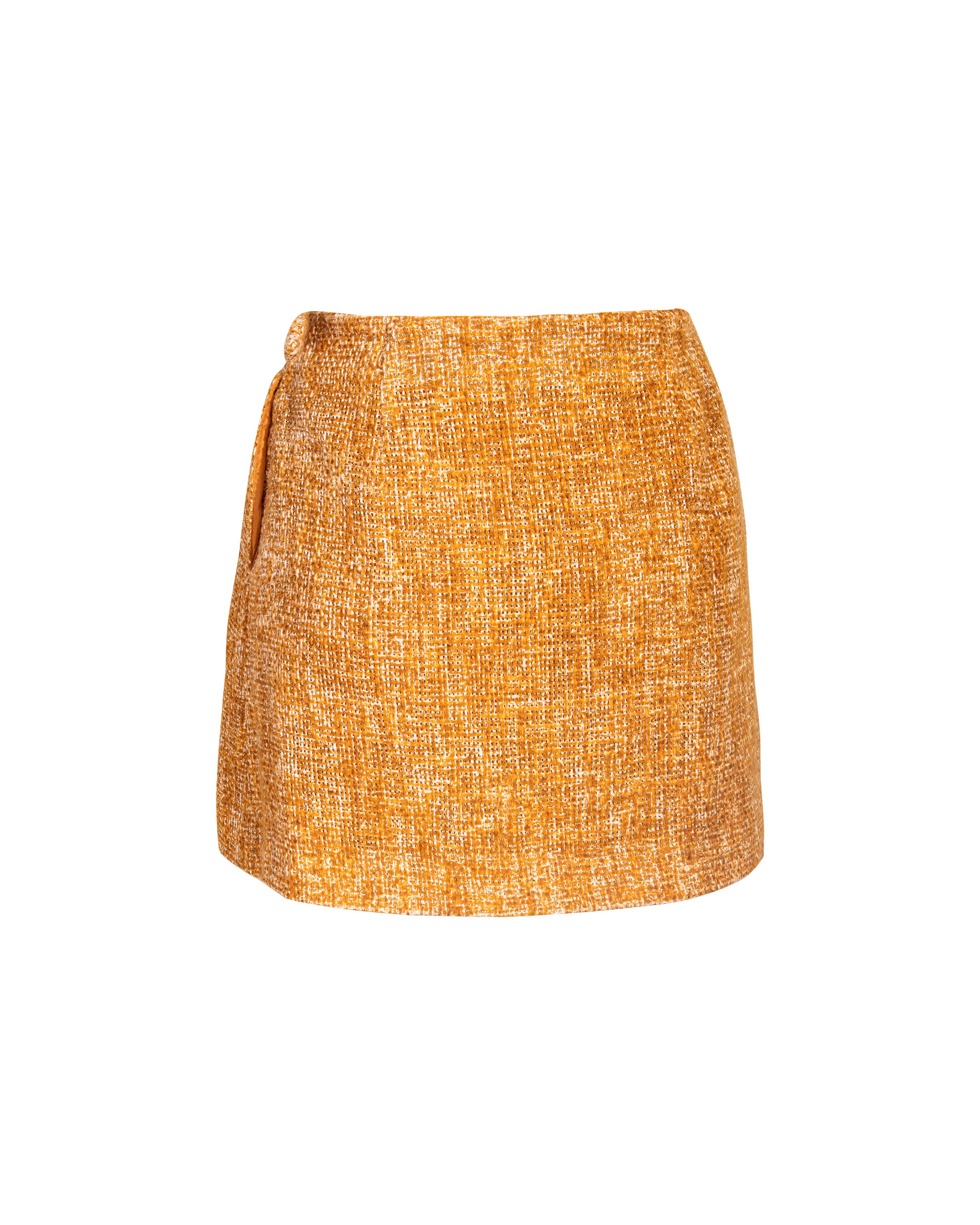 S/S 1996 Prada by Miuccia Prada Orange Tweed Skirt Set 5