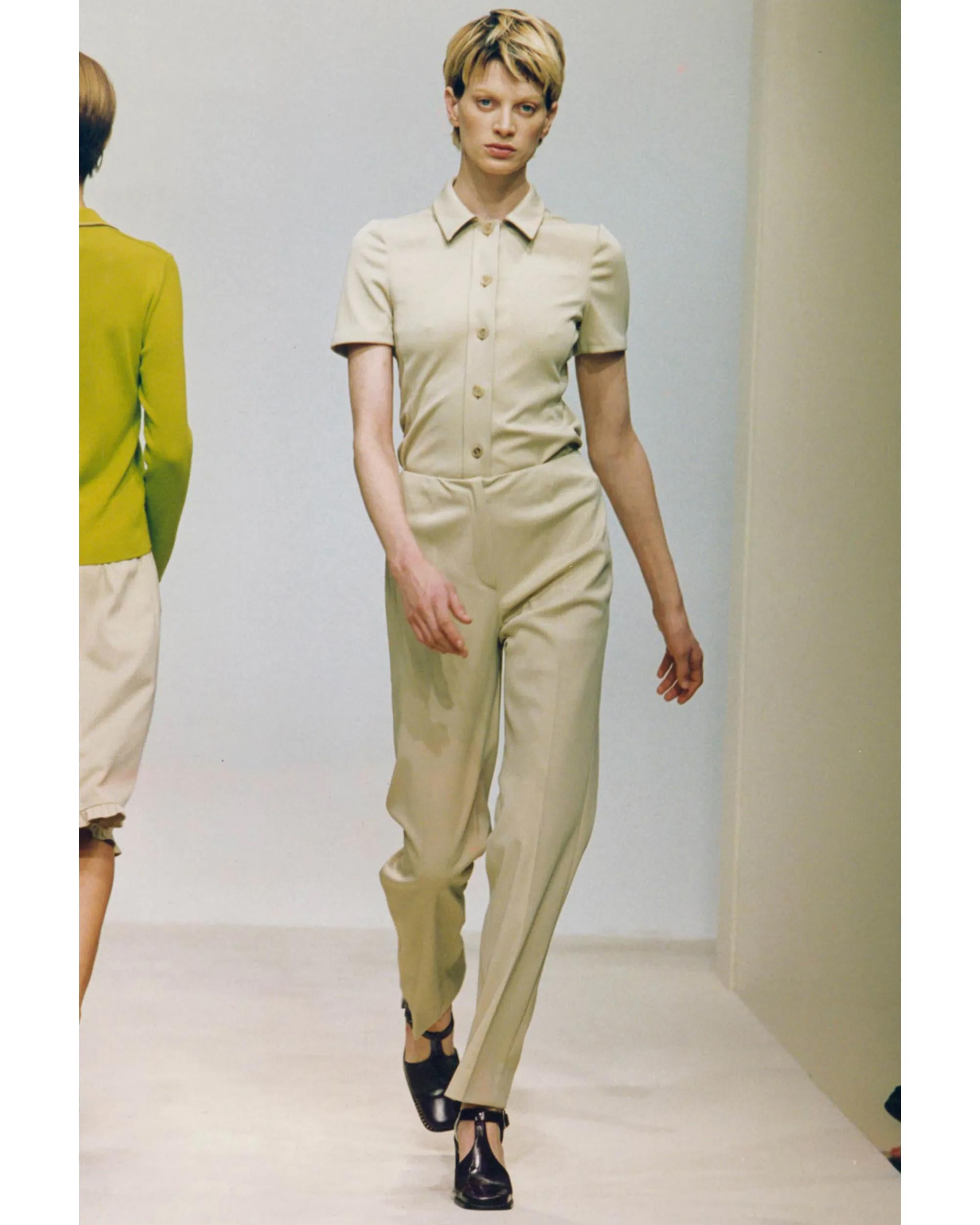 S/S 1996 Prada by Miuccia Prada Short Sleeve Pant Suit Set In Excellent Condition In North Hollywood, CA