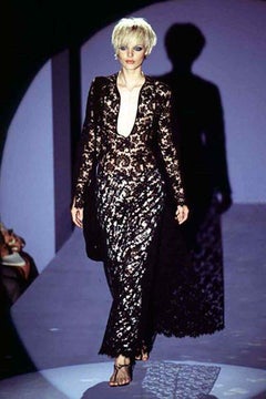 S/S 1996 Vintage Iconic Tom Ford for Gucci Black Lace Long Dress