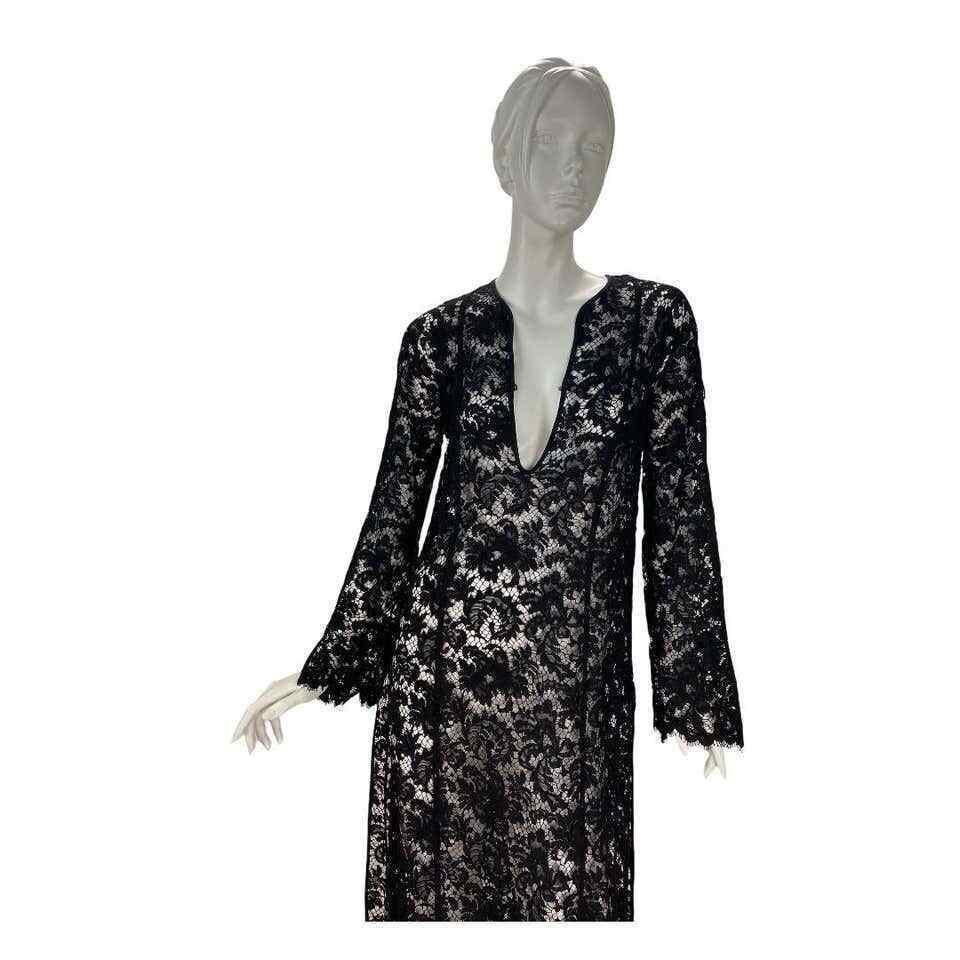 S/S 1996 Vintage Iconic Tom Ford for Gucci Black Lace Long Dress For Sale 1