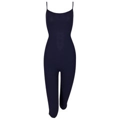 S/S 1997 Chanel CC Logo Monogram Navy Blue Jumpsuit Romper