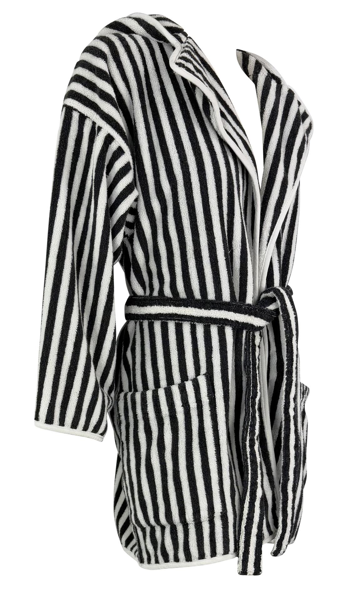 S/S 1997 Christian Dior by Gianfranco Ferré CD Striped Terrycloth Hooded Robe For Sale 5