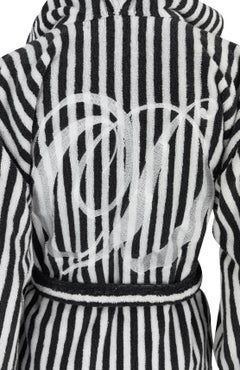 S/S 1997 Christian Dior by Gianfranco Ferré CD Striped Terrycloth Hooded Robe