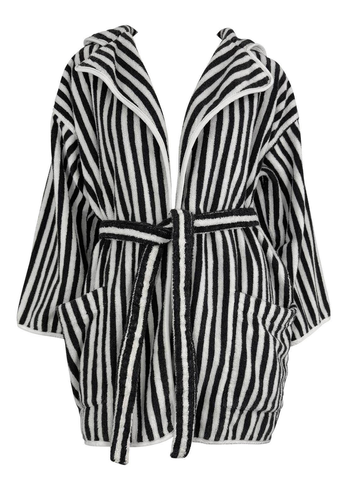 S/S 1997 Christian Dior by Gianfranco Ferré CD Striped Terrycloth Hooded Robe In Excellent Condition For Sale In West Hollywood, CA