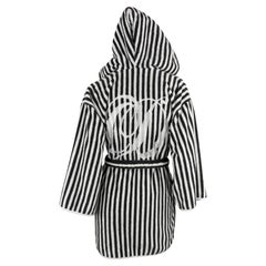 S/S 1997 Christian Dior by Gianfranco Ferré CD Robe à capuche en tissu éponge rayé