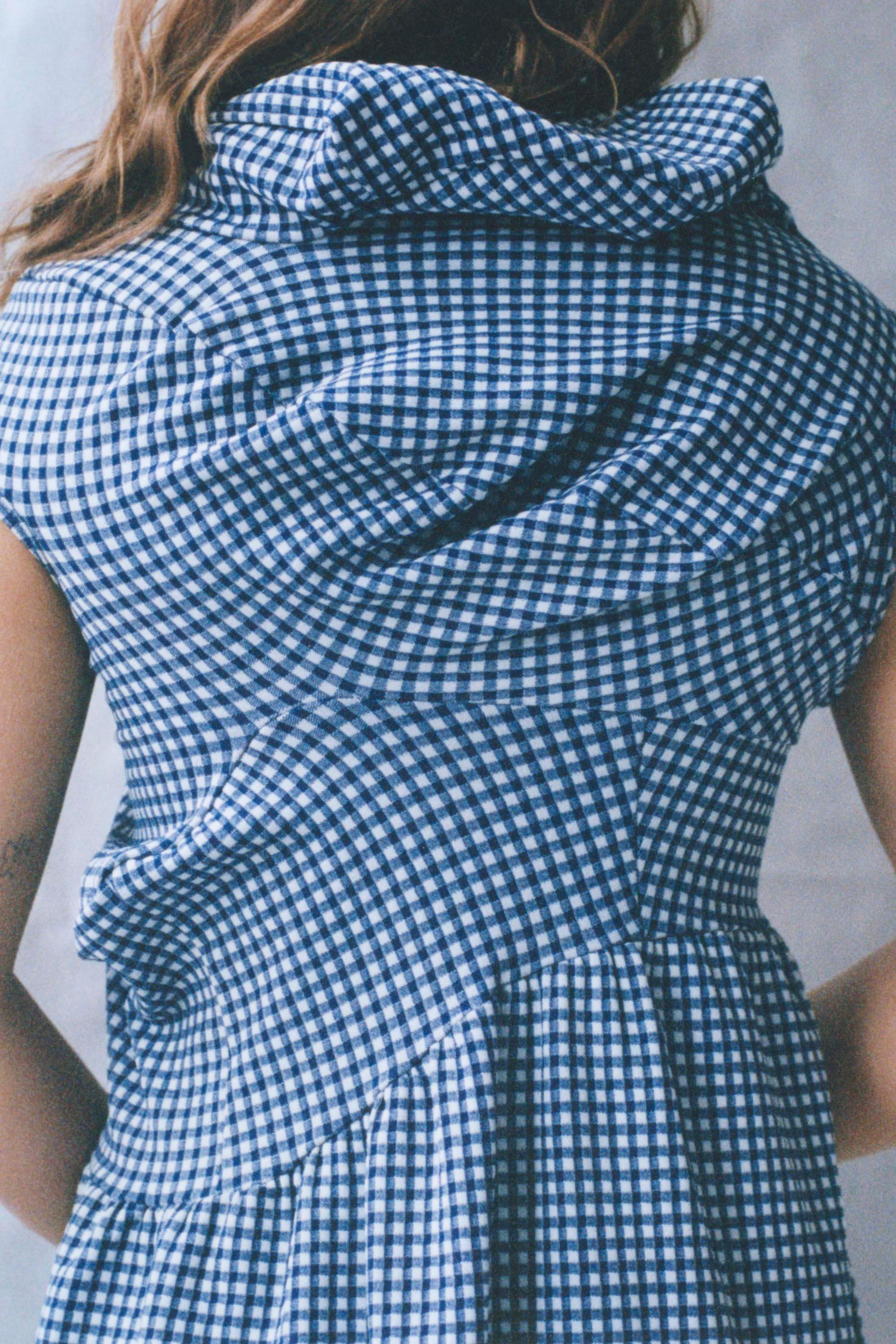 Women's or Men's S/S 1997 Comme des Garcons 'Lumps and Bumps' blue gingham Dress For Sale