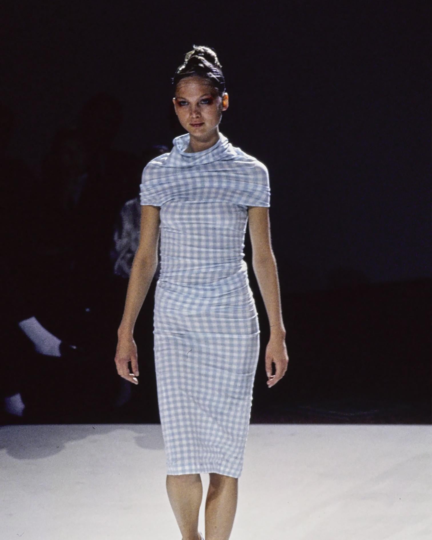 S/S 1997 Comme des Garcons 'Lumps and Bumps' blue gingham Dress For Sale 2