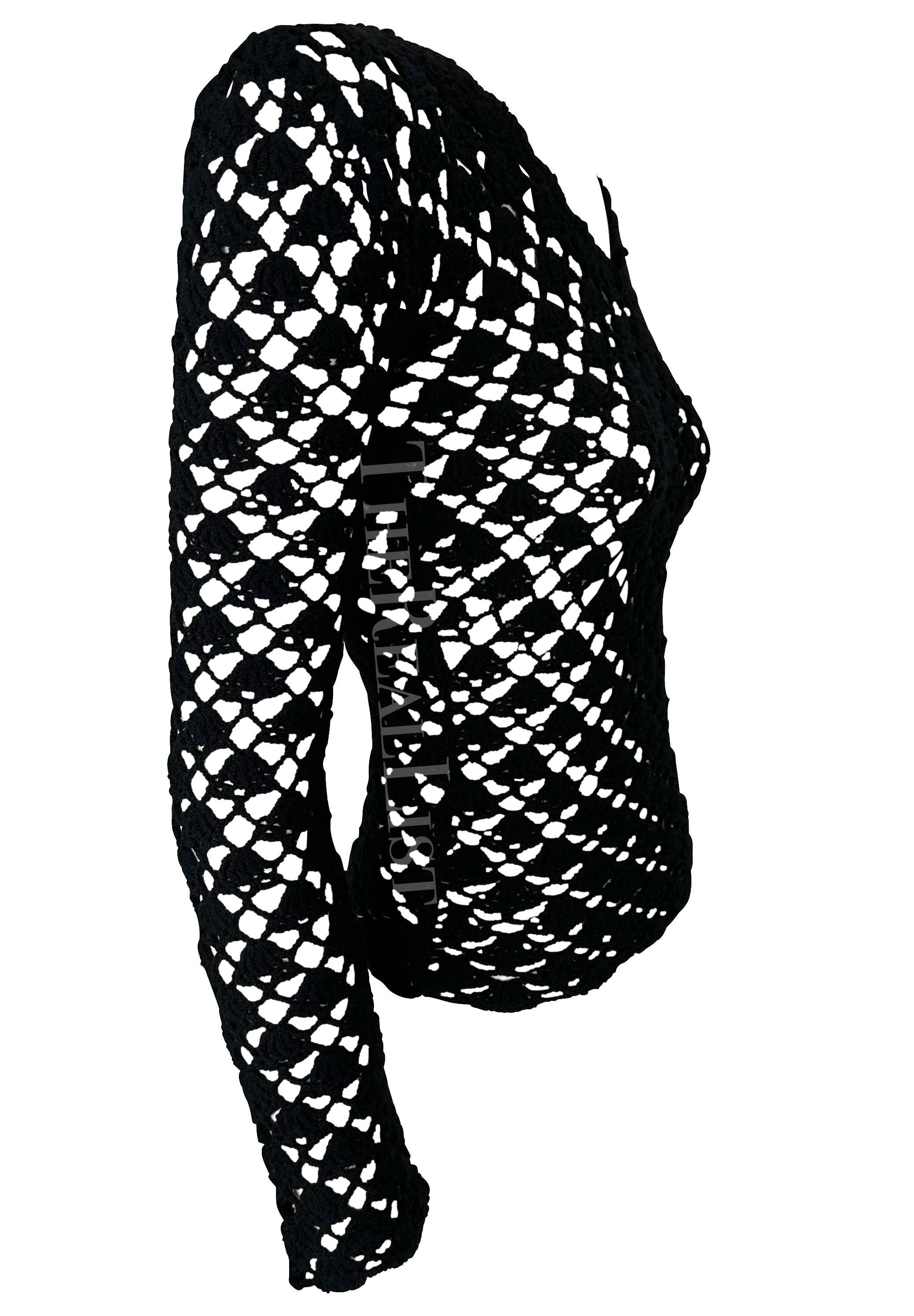S/S 1997 Dolce & Gabbana - Top de pull en crochet noir et transparent en vente 4