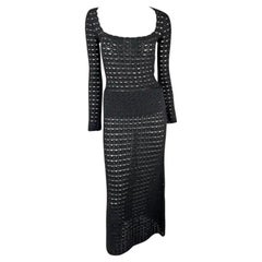 P/E 1997 Dolce & Gabbana - Maxi Gonna in maglia nera all'uncinetto - Gonna Top - Gonna Set