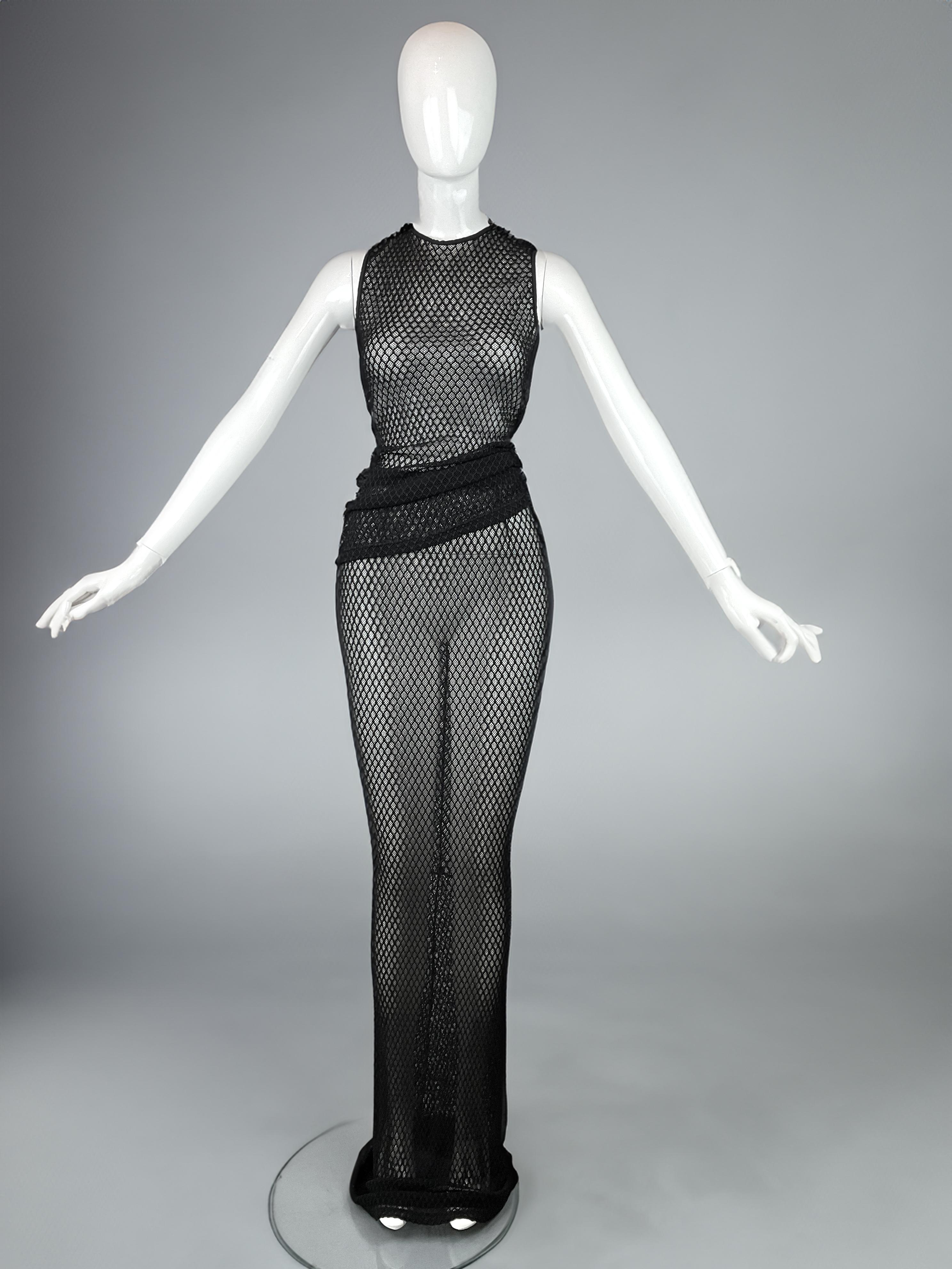 S/S 1997 Dolce & Gabbana Conjunto de 2 piezas de ganchillo negro transparente Vintage en venta 3
