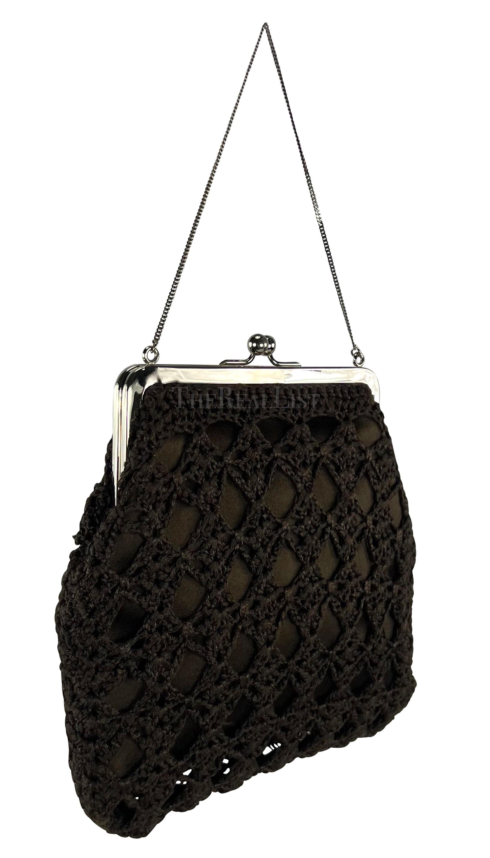 S/S 1997 Dolce & Gabbana Bown Crochet Clam Closure Mini Evening Bag For Sale 1