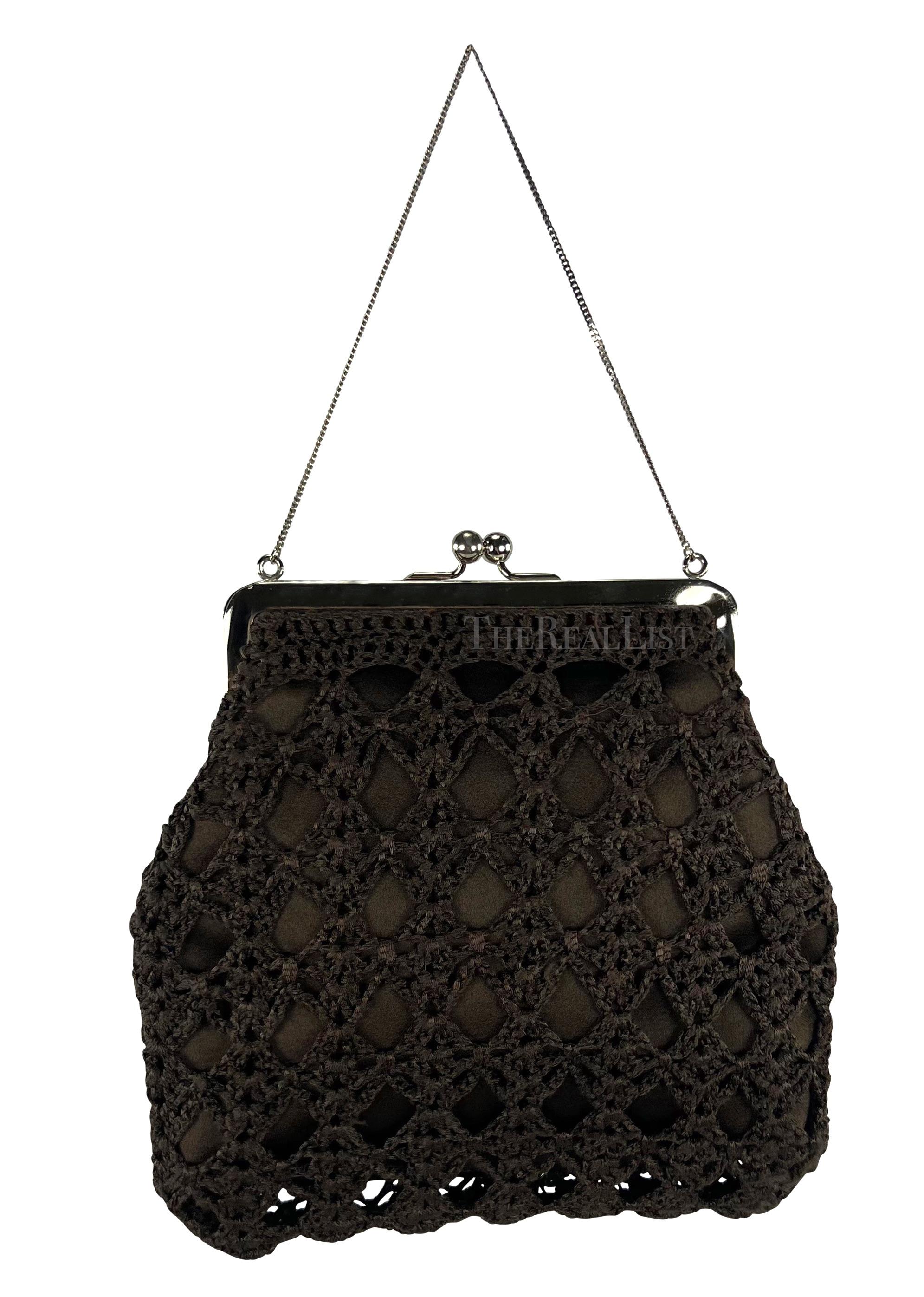 S/S 1997 Dolce & Gabbana Bown Crochet Clam Closure Mini Evening Bag For Sale 2