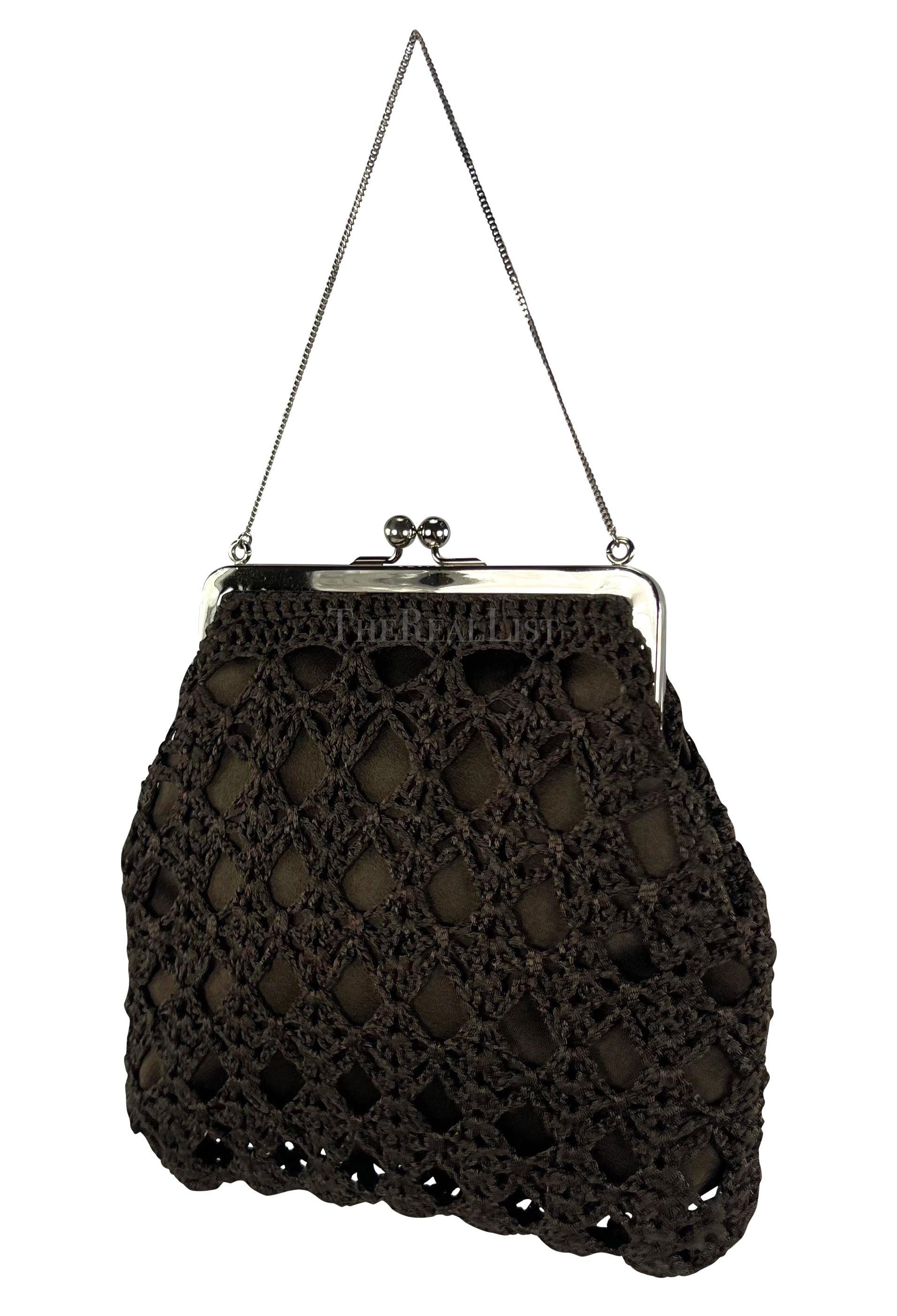S/S 1997 Dolce & Gabbana Bown Crochet Clam Closure Mini Evening Bag For Sale 3