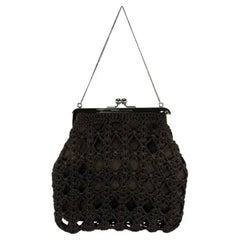 F/S 1997 Dolce & Gabbana Mini-Abendtasche mit gehäkeltem Lamellenverschluss und Schleife